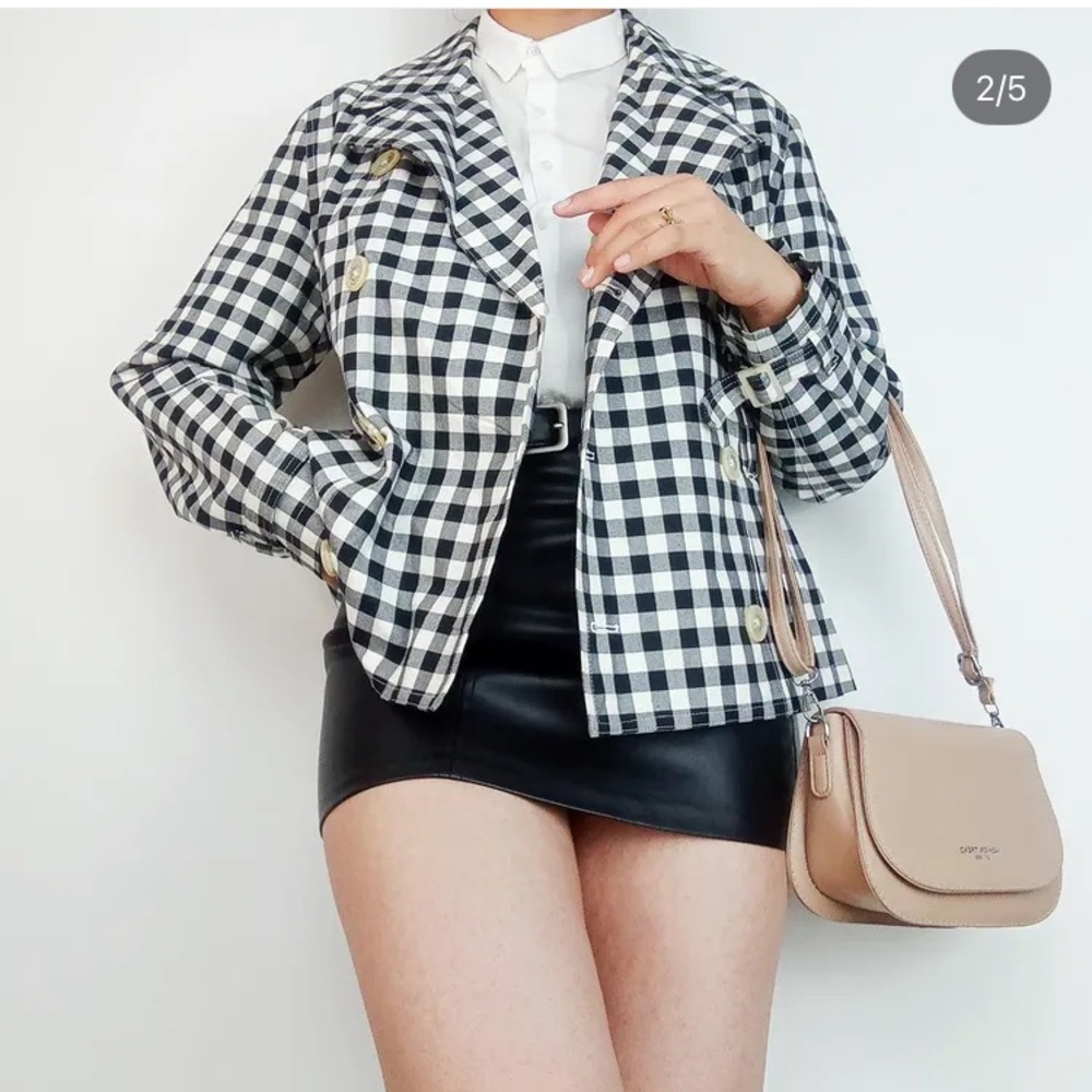 Lauren Ralph Lauren Gingham Double Breasted Trench with Belt